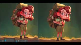 Spine 2D Character Animation Girl Scout idle 2