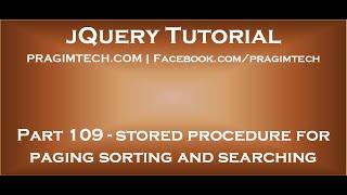 jQuery datatables stored procedure for paging sorting and searching