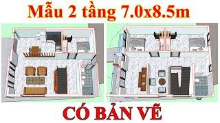 Mẫu nhà 7x8.5m với 3 phòng ngủ tiện nghi | Nhà Đẹp 3D | Simple house