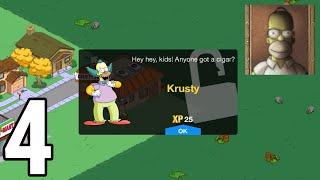 The Simpsons Tapped Out - Full Gameplay / Walkthrough Part 4 (IOS, Android) - Krusty Unlocked!