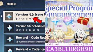 OFFICIAL!! REDEEM CODES for 410 PRIMOGEMS And 4.6 LIVESTREAM DATE – Genshin Impact