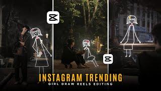 Instagram trending DRAW GIRL effects reels editing | Capcut video editing