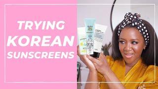 Black Girl Tries Korean Sunscreen | Best mineral sunscreen for darker skin?