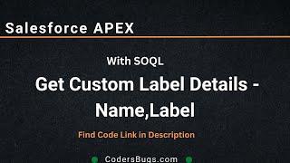 How To Fetch Custom Label Details Using SOQL | Salesforce | CodersBugs.com