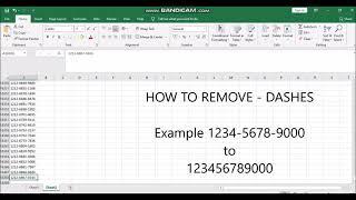 HOW TO REMOVE DASHES (-) IN EXCEL