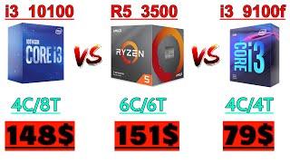 Intel VS AMD (Core i3 10100 vs R5 3500 vs  i3 9100f) | PC Gameplay Benchmark Test