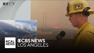 KCAL News Reporter Jeff Nguyen speaks with LA County Fire Department PIO