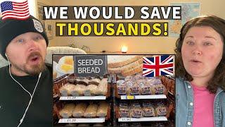 Americans React to US vs UK Cost of Groceries - Kroger vs Tesco Prices