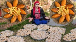 Gebratener Bulgur Kibbeh Ich habe über 400 Stücke gemacht! 