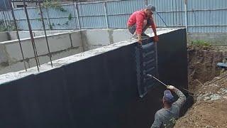 Строим дом в Витязево. Наплавляем гидроизоляцию на блоки ФБС в цоколе.