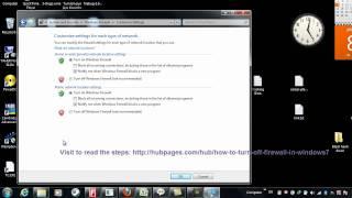 How to turn off Firewall in windows7 (enable, disable, turn on, turn off)