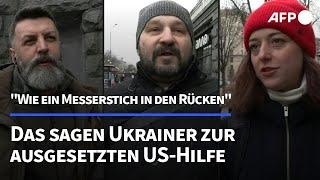 Das sagen Ukrainer zur ausgesetzten US-Militärhilfe | AFP