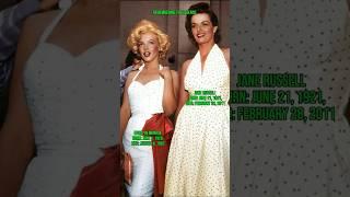 Marilyn Monroe and Jane Russell: Timeless Hollywood Icons#rip #marilynmonroe #janerussell #hollywood