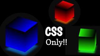 CSS 3D GLOWING CUBE Animation Effects || #youtubevideo #coding