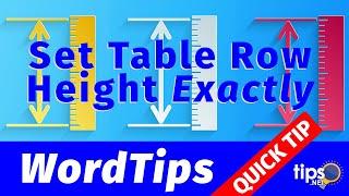 Set Table Row Height Exactly