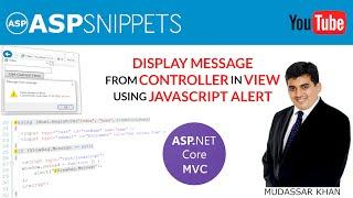 Display Message from Controller in View using JavaScript Alert MessageBox in ASP.Net Core MVC