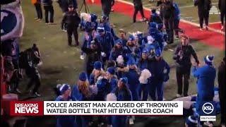 Police arrest man accused of throwing water bottle after BYU-Utah game