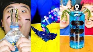 ASMR GLASS DRINK, Galaxy HONEY JELLY, RAINBOW FOOD, FROG EGGS, 꿀젤리, 신기한 물 먹방, 무지개 젤리 EATING SOUNDS