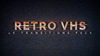 Retro VHS Transitions Glitch 5-Pack Video Overlays (4K)
