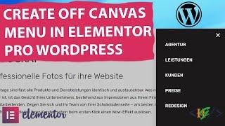 How to Create Off Canvas Menu using Popup in Elementor Pro WordPress | Off-Canvas