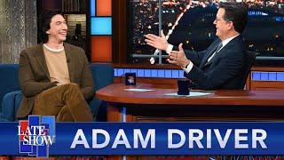 Adam Driver Talks "House of Gucci," And Italian Food, With Stephen Colbert