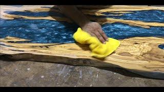 Epoksi Masa yapımı how to make Epoxy Table Blue River dining table