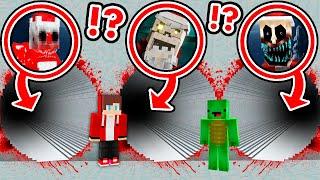 Mikey and JJ Found 3 Longest Scary Santa Mimic Dwellers Tunnel at Night in Minecraft - Maizen?!