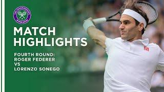 Roger Federer vs Lorenzo Sonego | Fourth Round Highlights | Wimbledon 2021