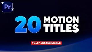 20+ Motion Title Templates for Adobe Premiere Pro | .MOGRT