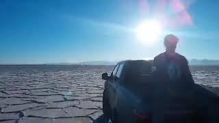 2020 Ford Raptor with M&R dual 40s lightbars at Bonneville Salt Flats