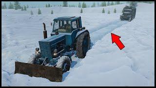 SNOW RUSSIAN ROAD! USSR TRACTOR - SnowRunner