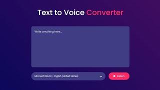 How To Make Text To Voice Converter Using JavaScript | Text To Speech Generator | Programmer Mithon