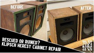 Klipsch Heresy I HBR (1.5) Cabinet Repair / Restoration - Can These Be Rescued?