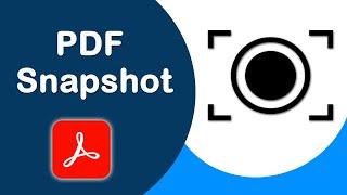 How to Use the Adobe PDF Snapshot tool to take a Snapshot in PDF using Adobe Acrobat Pro DC