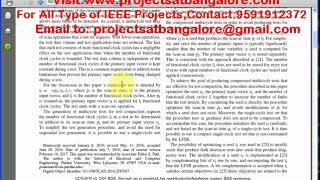 LFSR-Based Generation of Multicycle Tests | IEEE VLSI 2017 -2018 | Projectsatbangalore