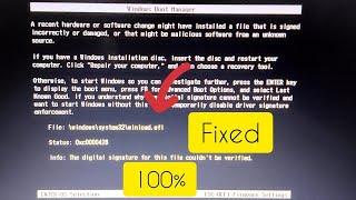 [Fixed]Winload.efi file digital signature couldn't be verified 0xc0000428 error