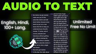 Audio To Text Converter Online FREE  Transcribe Audio To Text