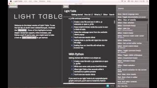 Light Table Tutorial - Documentation and the Command Pane