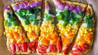 Low-carb Rainbow Cauliflower Crust Pizza