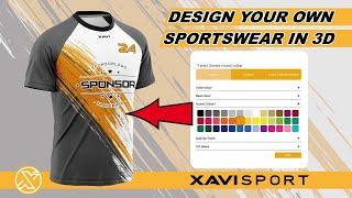 Design in full color your own sports Jerseys in our 3D configurator