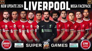 LIVERPOOL Mega Facepack Season 23/24 (27 Players) PES 2021 (SIDER ◆ CPK)  أحدث أوجه ليفربول 2024