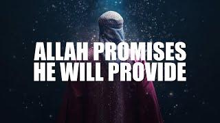 ALLAH PROMISES HE WILL PROVIDE FOR YOU, DON’T WORRY