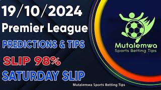 FOOTBALL PREDICTIONS TODAY 19/10/2024 PREDICTIONS TODAY | BETTING TIPS, #betting@sports betting tips