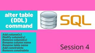ALTER command in SQL | alter table command | Important DDL