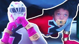 Pink Ranger Learns to Babysit   Baby Rescue  Power Rangers Kids Force  In Real Life Ninja Skills