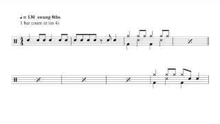 Jazz song chart - INTERACTIVE Sight Reading Practice for Drums - PLAY ALONG