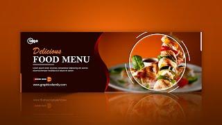 Professional Website Food Banner Design - Adobe Photoshop Tutorial