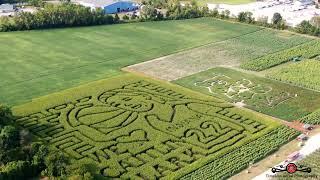 Caitlin Clark Corn Maze At County Line Orchard Tour Celebrating Women's Sports 4K Drone Footage