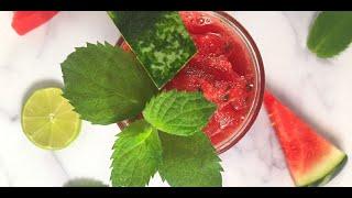 Watermelon Lime Smoothie with Mint