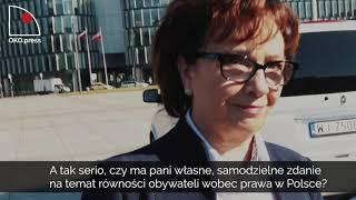 Marszałek Elżbieta Witek i kamera OKO.press